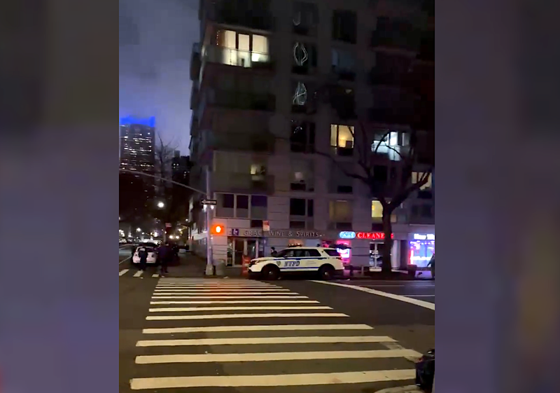 An NYPD cruiser is seen in the area of the stabbing on Wednesday night