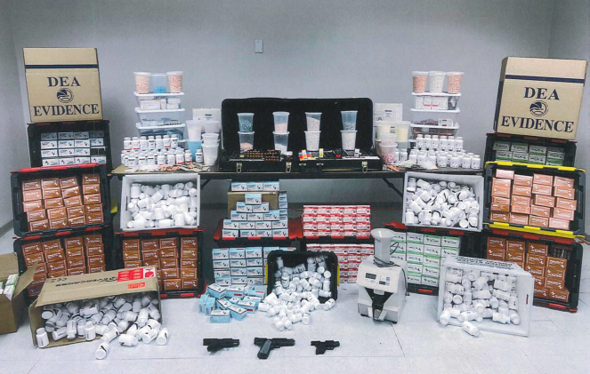 Tapentadol, Alprazolam, and other controlled substances seized by law enforcement