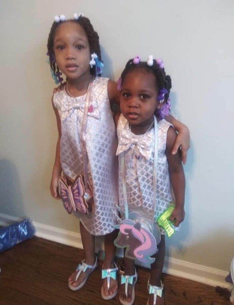 Serenity (left) and Aubrey Broughton.