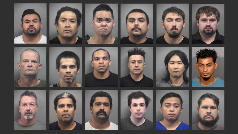 18 men arrested after a sting targeting child sex predators