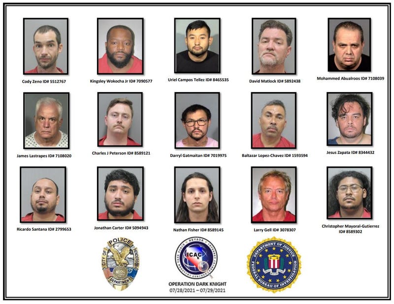 Booking photos of suspects arrested for sex crimes by Las Vegas Metro Police 