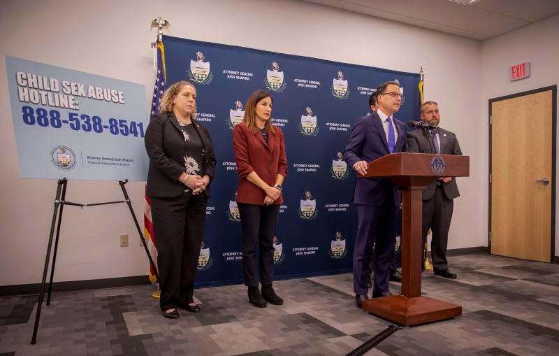 AG Attorney General announces sex abuse charges against 4