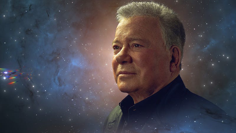 William Shatner on space background