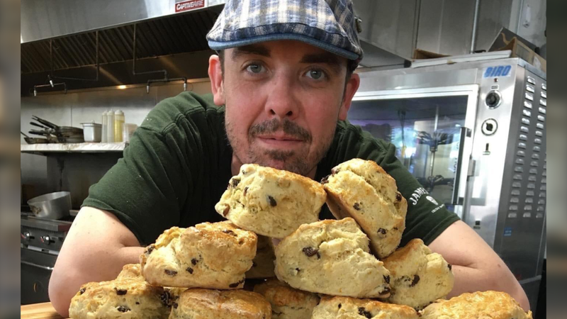 Shaun Brady in the kitchen of his restaurant