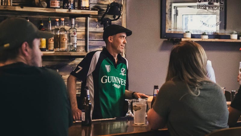 Shaun Brady behind the bar