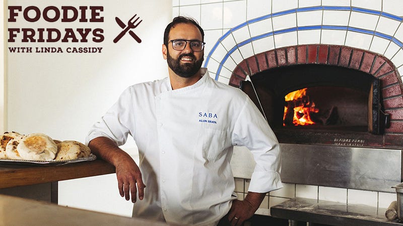 Alon Shaya by woodburning oven