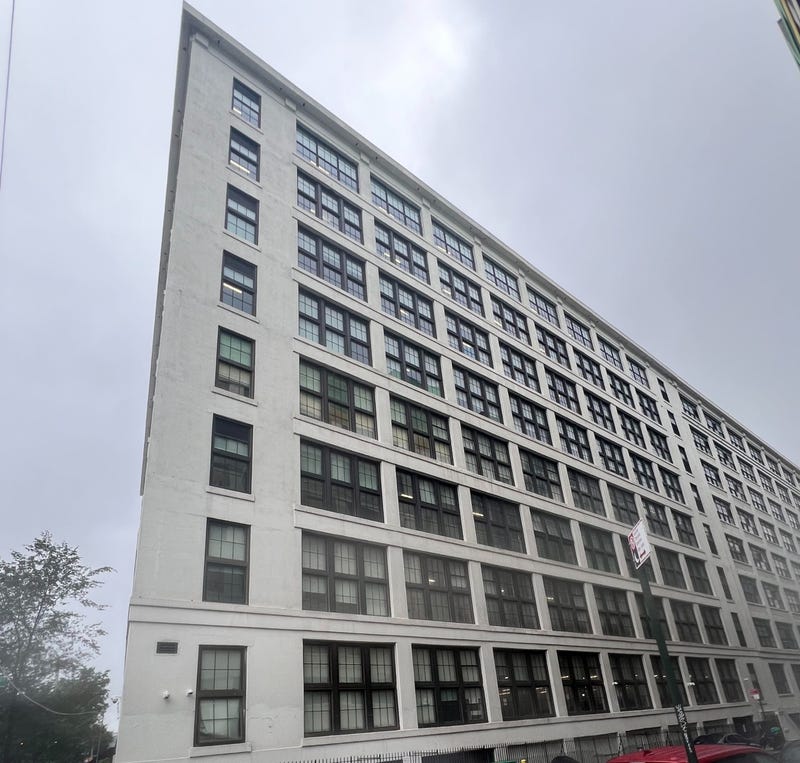 The Hall Street migrant shelter in Clinton Hill, Brooklyn, where two cases of measles were discovered.