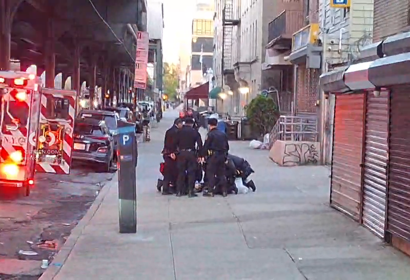 Citizen App video appears to show police tending to the man at the scene near the 30th Avenue subway station