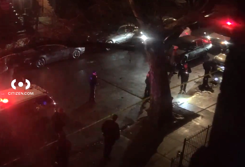 Police canvas the shooting scene in Brownsville