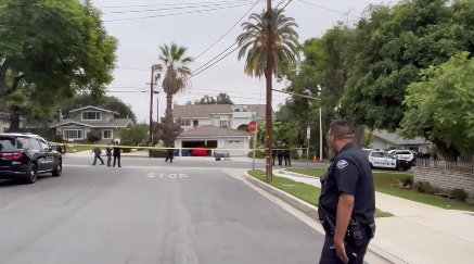 Police are working to get what they believe is bear out of a Sierra Madre home Wednesday morning.