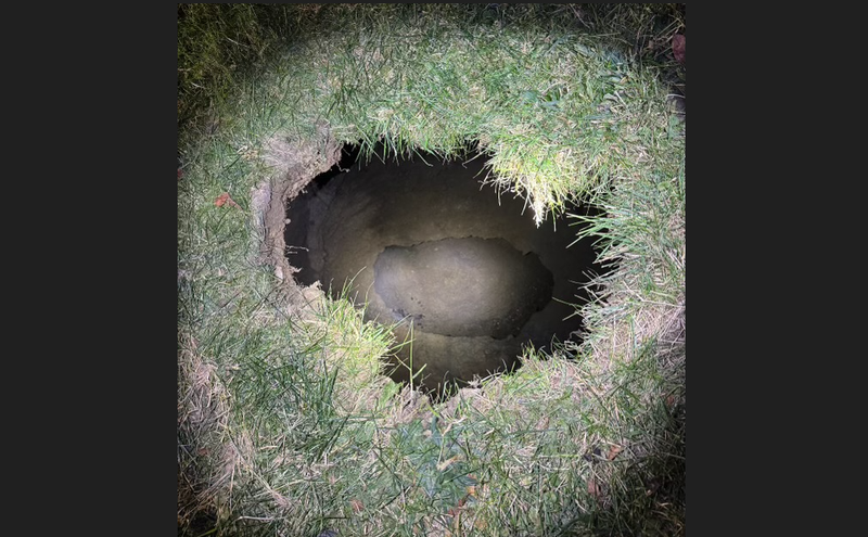Sinkhole in Unity Township 