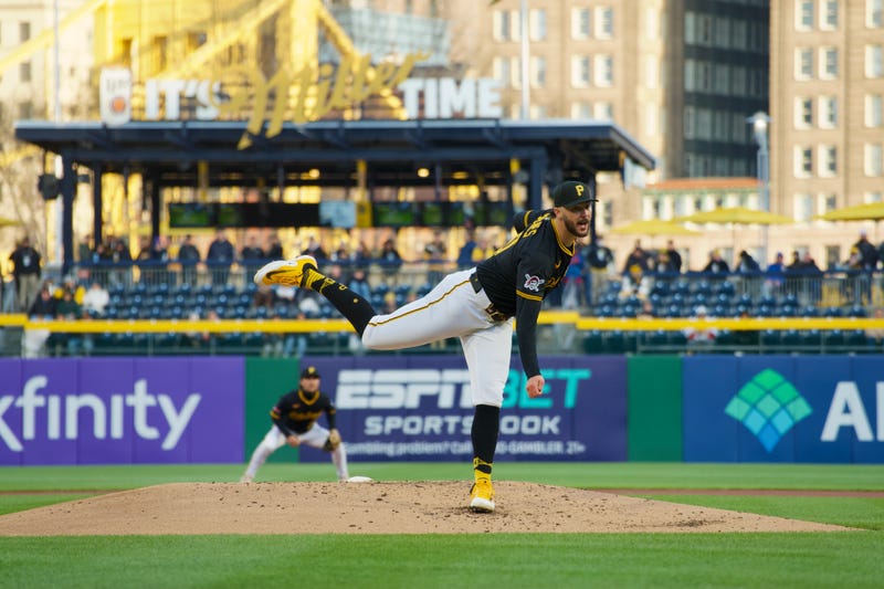 Paul Skenes pitching at PNC Park