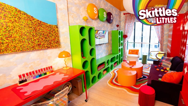 Skittles Littles is offering a maximalist, rainbow-colored micro apartment in NYC with free rent for a year to the winner of its Skittles Littles Living contest, Mars, Inc. announced.