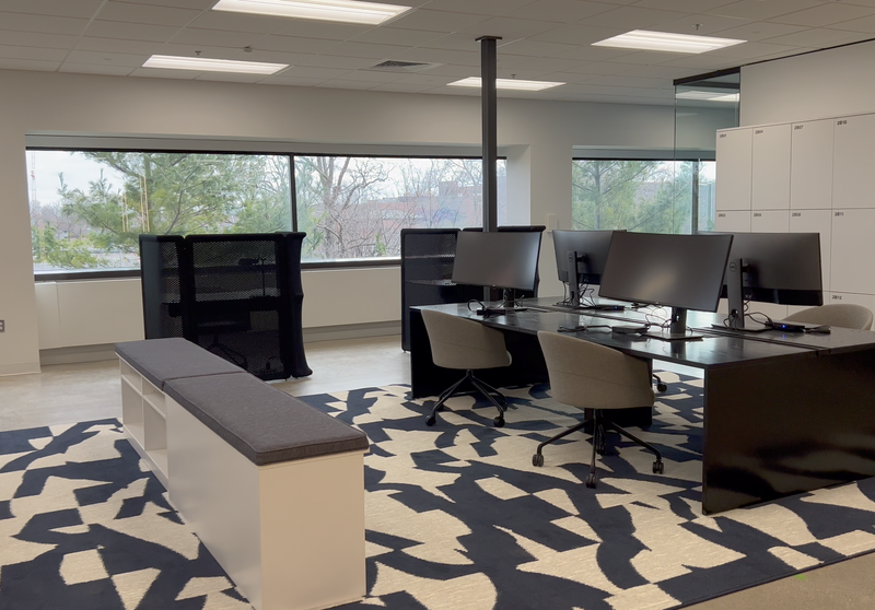 Collaborative desks at Ford's Dearborn campus