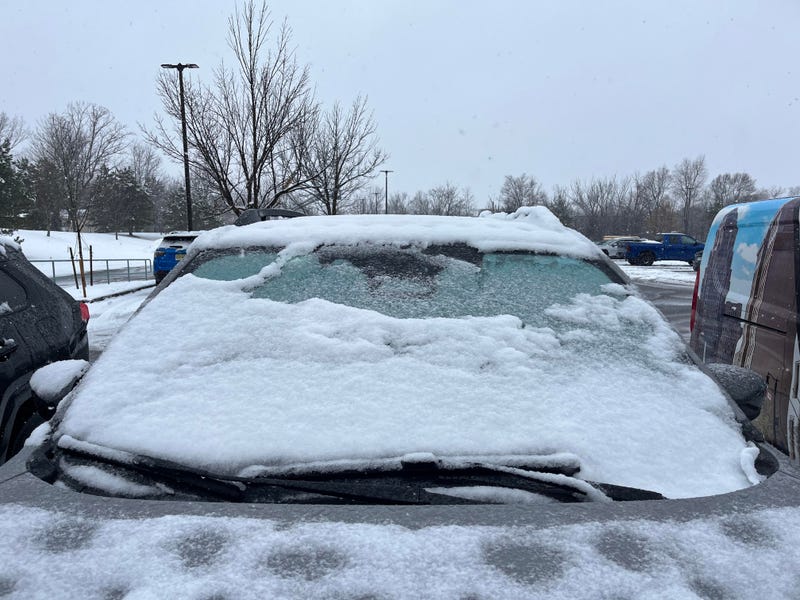 Snow covered vehicle outside Audacy Buffalo, December 10, 2025