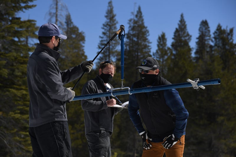 The manual survey recorded 49.5 inches of snow depth and a snow/water equivalent of 21 inches, just 83% of the April 1 average at the location.