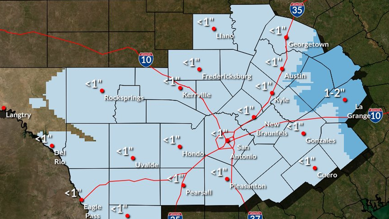 Forecast snowfall amounts as of Monday morning, January 20.