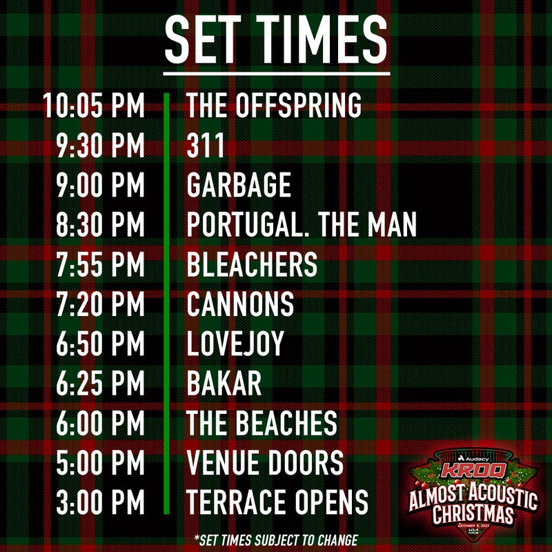 KROQ Almost Acoustic Christmas 2023 set times
