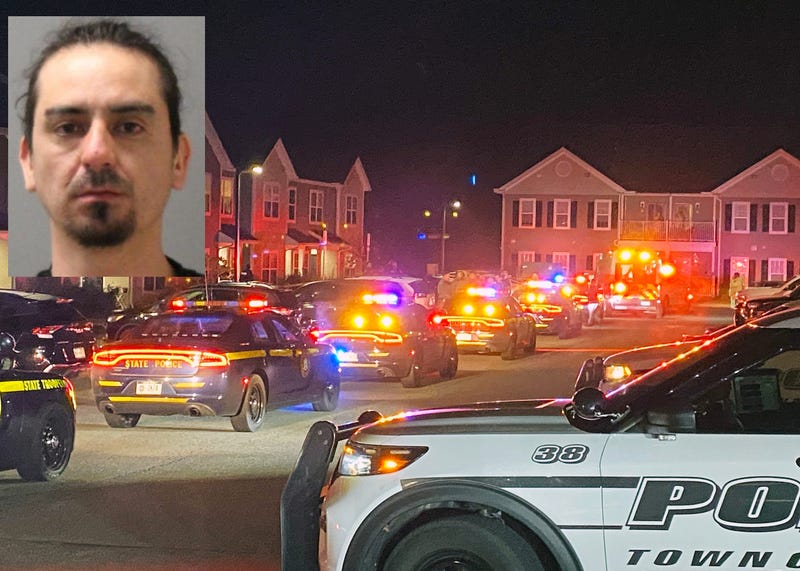 Police are searching for Fernando Jimenez (inset) as they investigate a triple shooting in an apartment on Route 6 in Somers