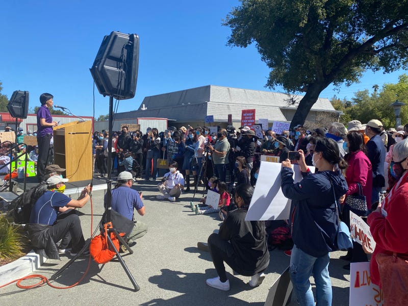 South Bay protesters gather to stand against Asian American violence.