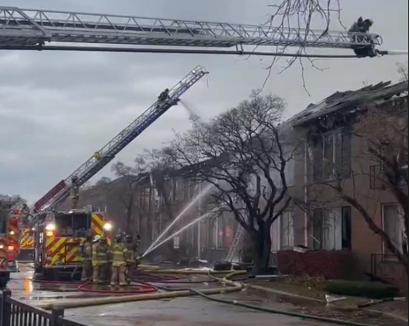 Crews putting out fire at Southfield condo complex