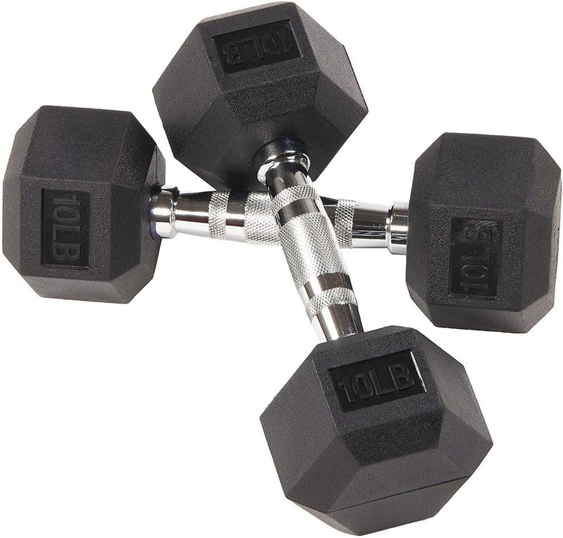 Sporzon! Rubber Encased Hex Dumbbell 
