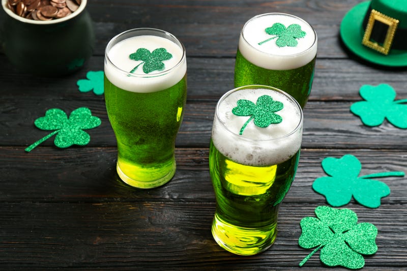 Green beer awaits takers at a St. Patrick's Day party