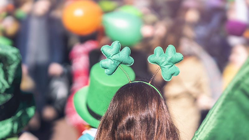 St Patrick's headband on woman watching parade