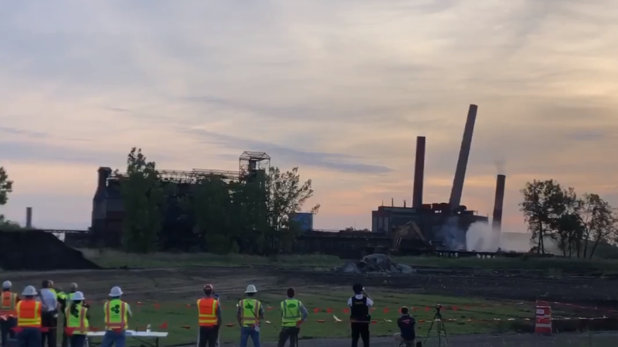Just like that! Tonawanda Coke stacks come tumbling down