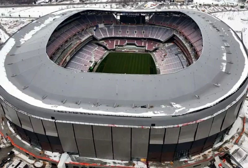 Stadium construction halted by graffiti 