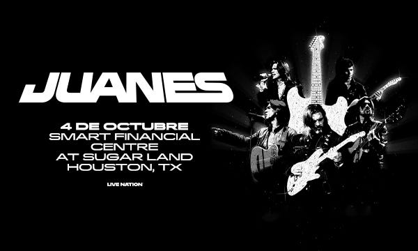 Juanes October 4 Smart Financial Centre at Sugar Land