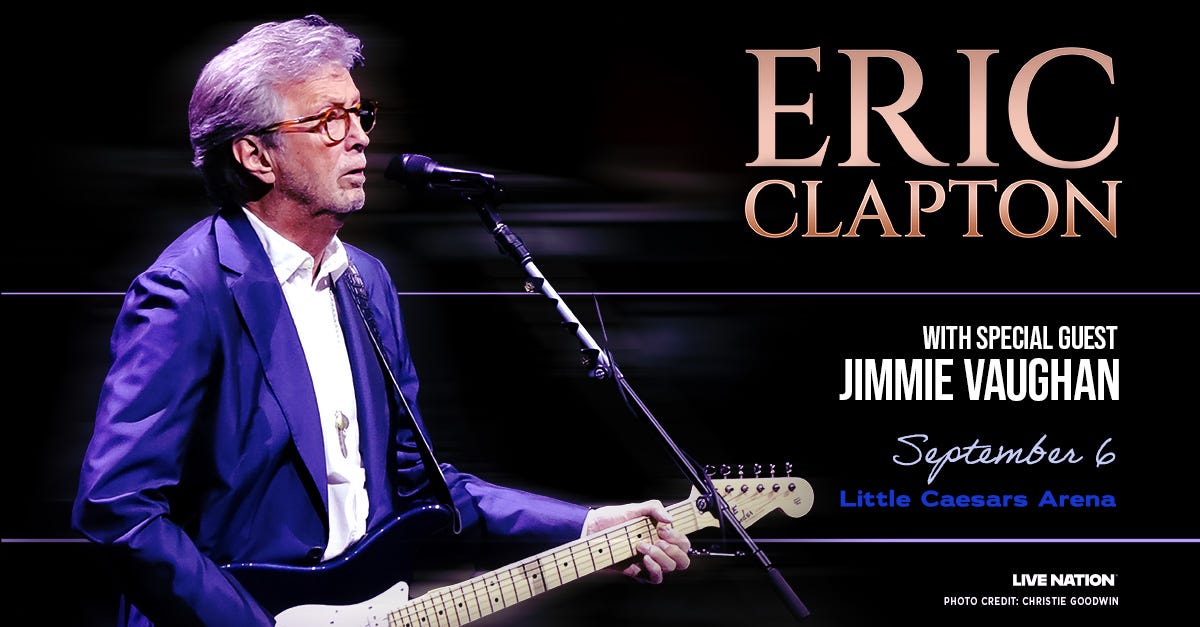 Eric Clapton with Jimmie Vaughan at Little Caesars Arena
