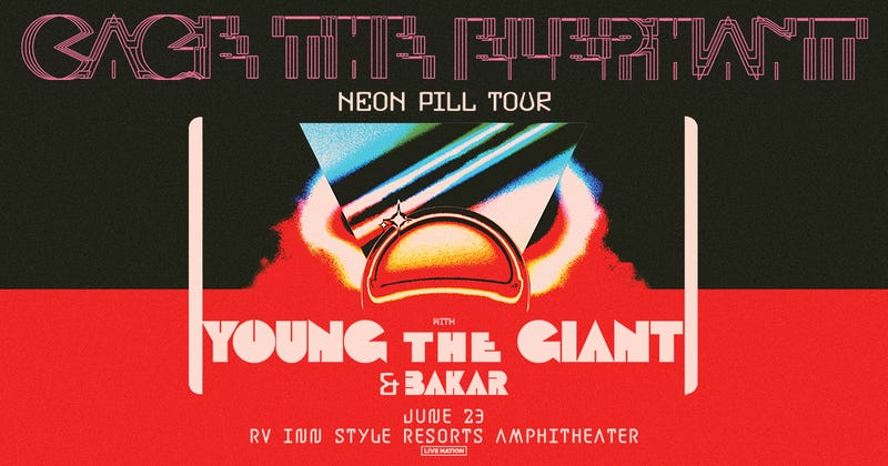 Cage the Elephant: Neon Pill Tour with Young the Giant & Bakar at RV Inn Style Resorts Amphitheater on June 23rd, 2024