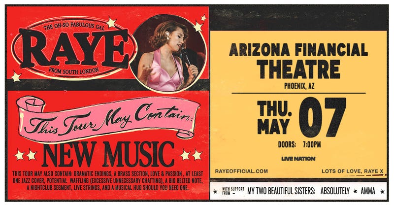 RAYE at Arizona Financial Theatre on May 7th