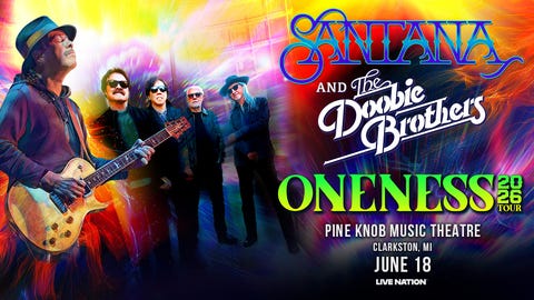 Santana and The Doobie Brothers: Oneness Tour 2026 at Pine Knob Music Theatre