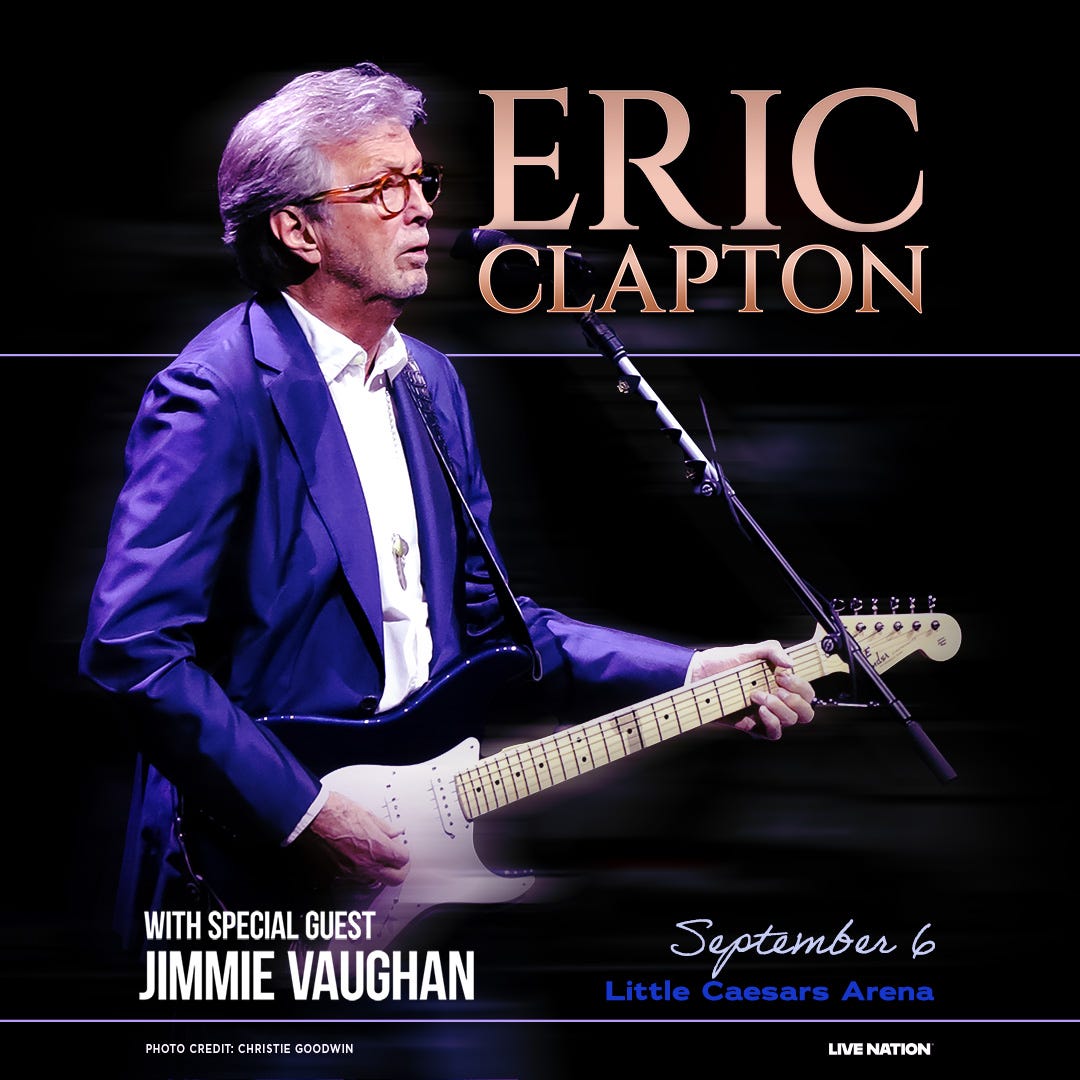 Eric Clapton with Jimmie Vaughan at Little Caesars Arena