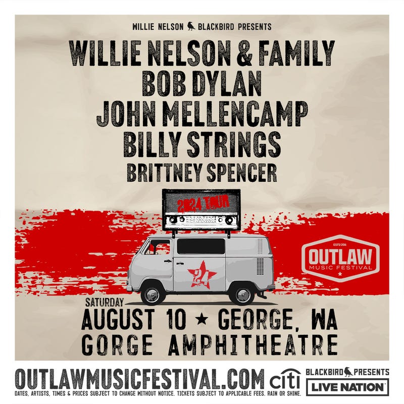 featuring Willie Nelson & Family, Bob Dylan, John Mellencamp, Billy Strings, and Brittney Spencer