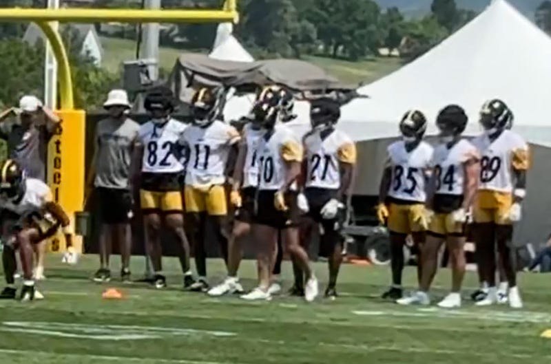 Steelers receivers at practice