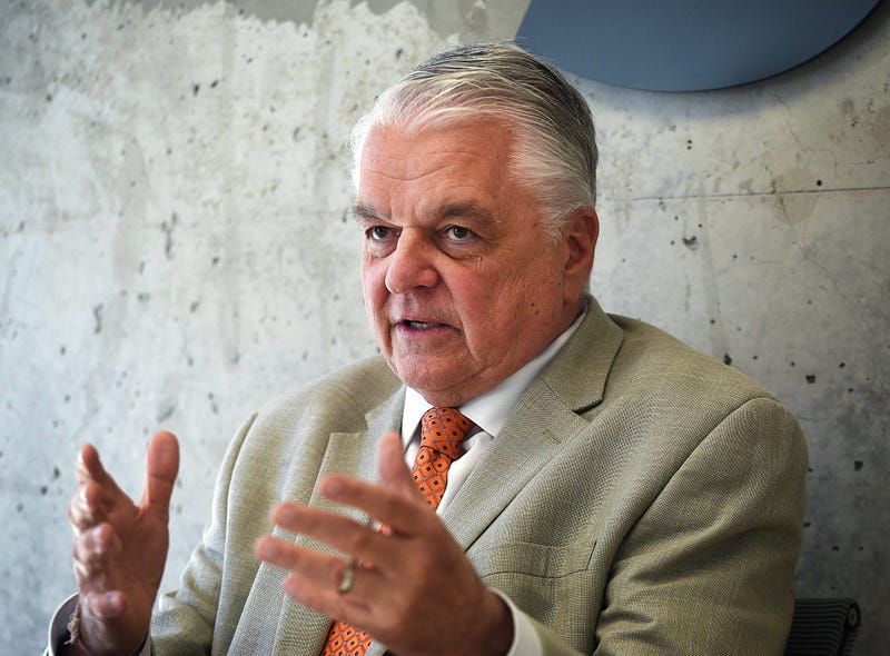 Nevada Governor Steve Sisolak addresses the media