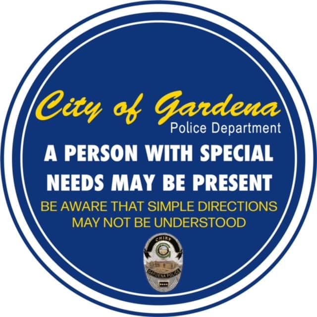 The stickers the Garden Police Department are offering to the public.