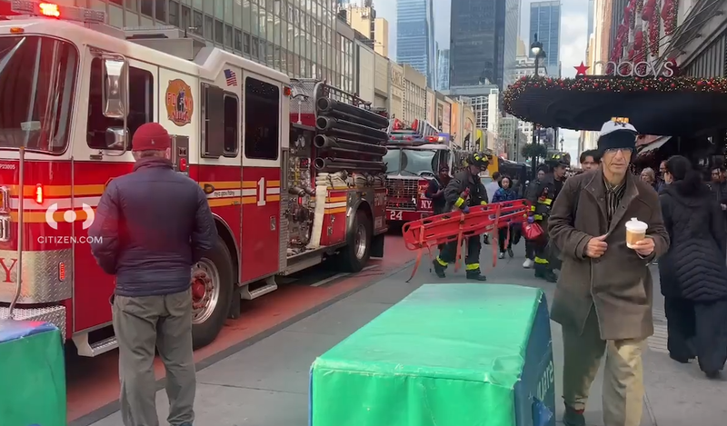 Firefighters arrive at the scene where a man fell on subway tracks on Nov. 1, 2023. 