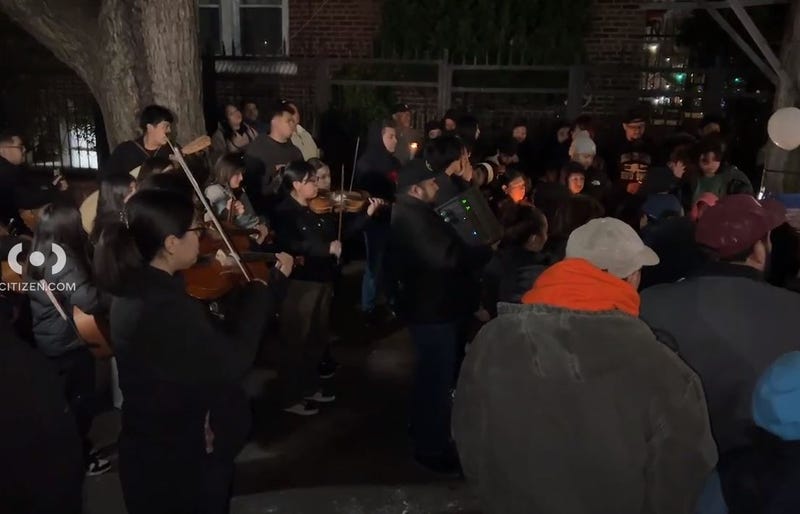 Candlelight vigil held on Thursday for 8-year-old Bayron Palomino Arroyo, who was hit by a car and died on Wednesday.