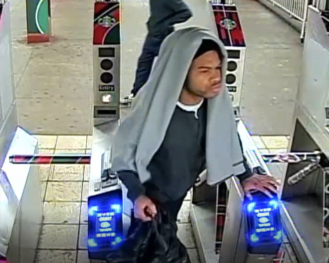 Police are searching for a suspect in a subway shove Wednesday in Midtown Manhattan
