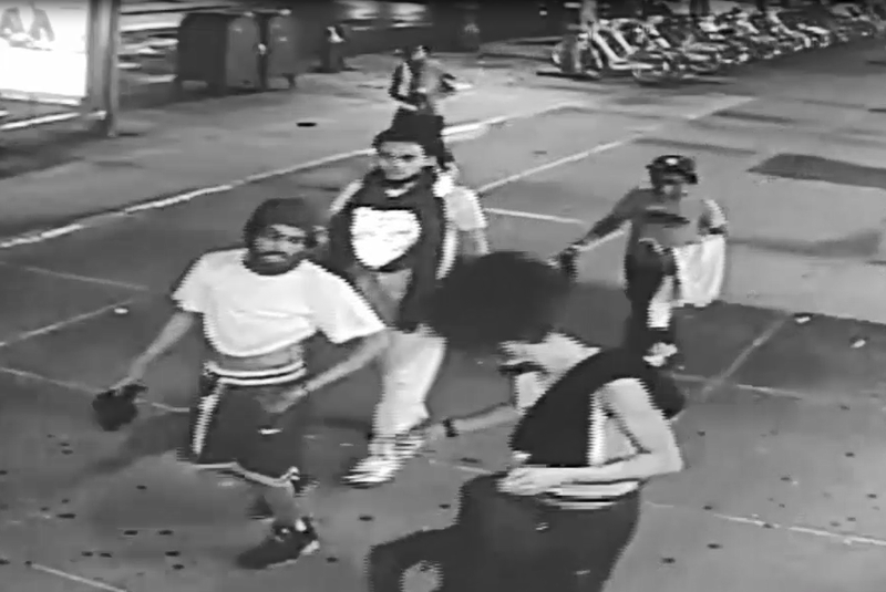 Police are searching for five suspects in the attack