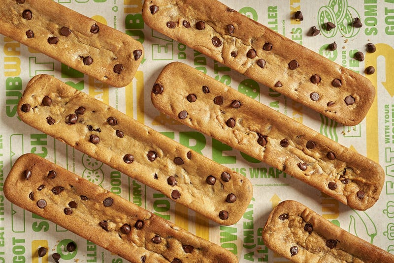 Footlong chocolate chip cookie.