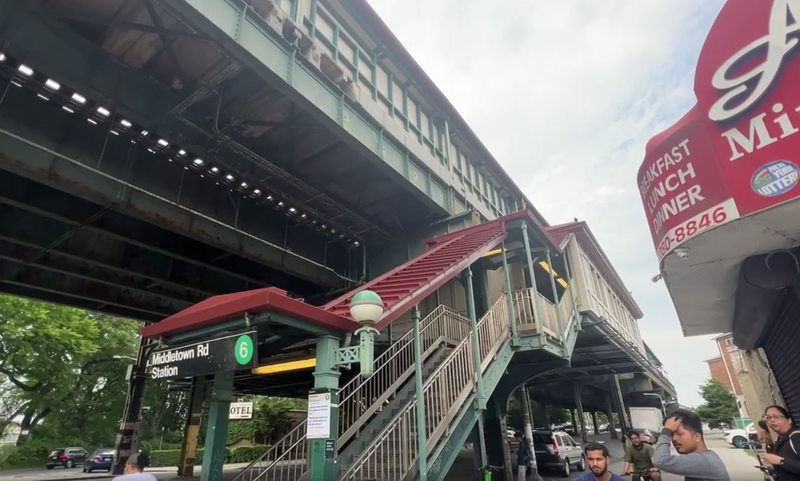Footage from the scene where Friday morning a 13-year-old boy died while subway surfing.