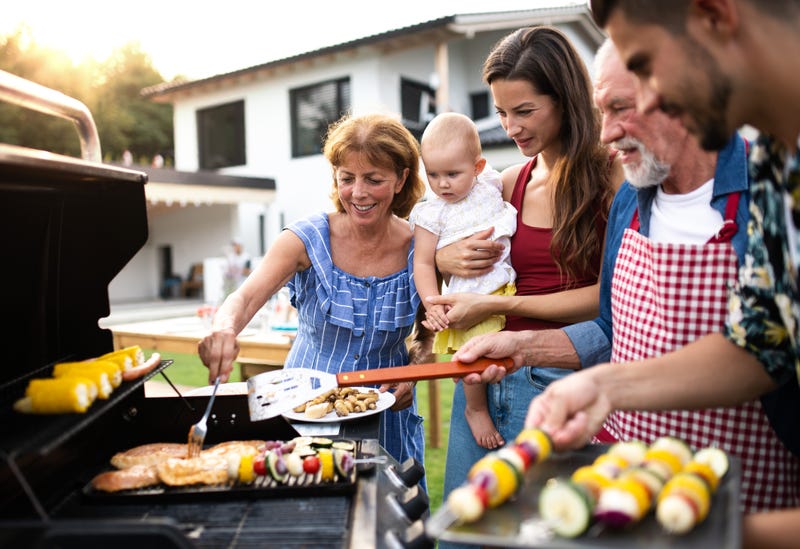 family having a summer barbecue