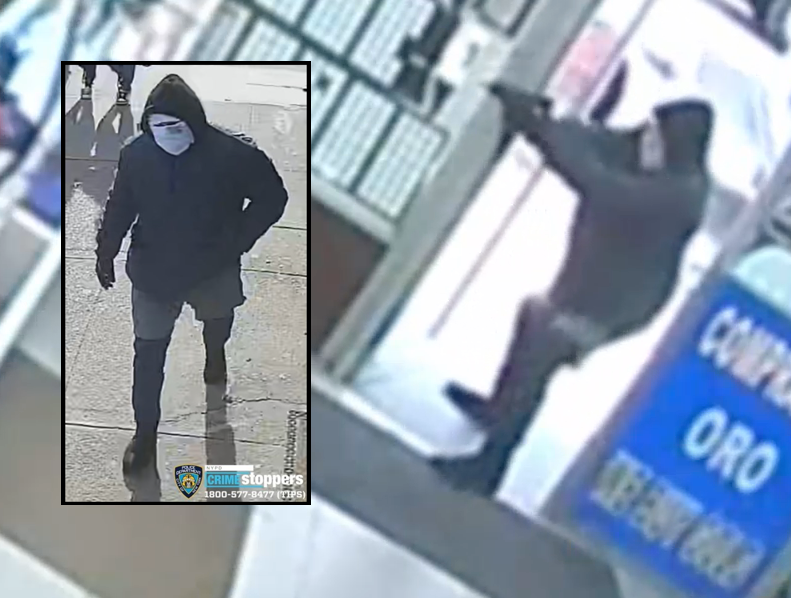 A gun-wielding man entered a Brooklyn jewelry store and started shooting before fleeing with nothing, police said