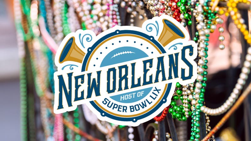 Super Bowl LIX logo on beads