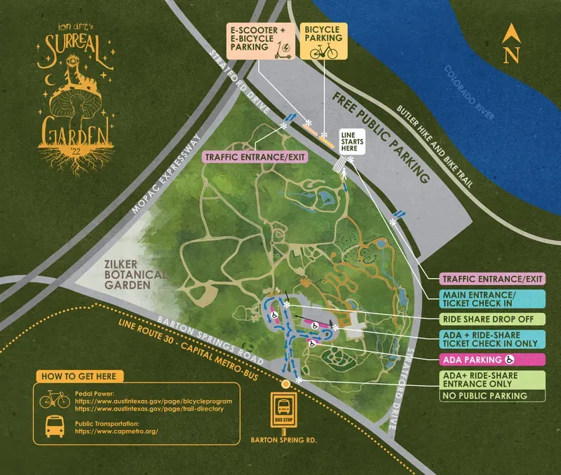 Surreal Garden / Ion Art / Zilker Botanical Garden Map